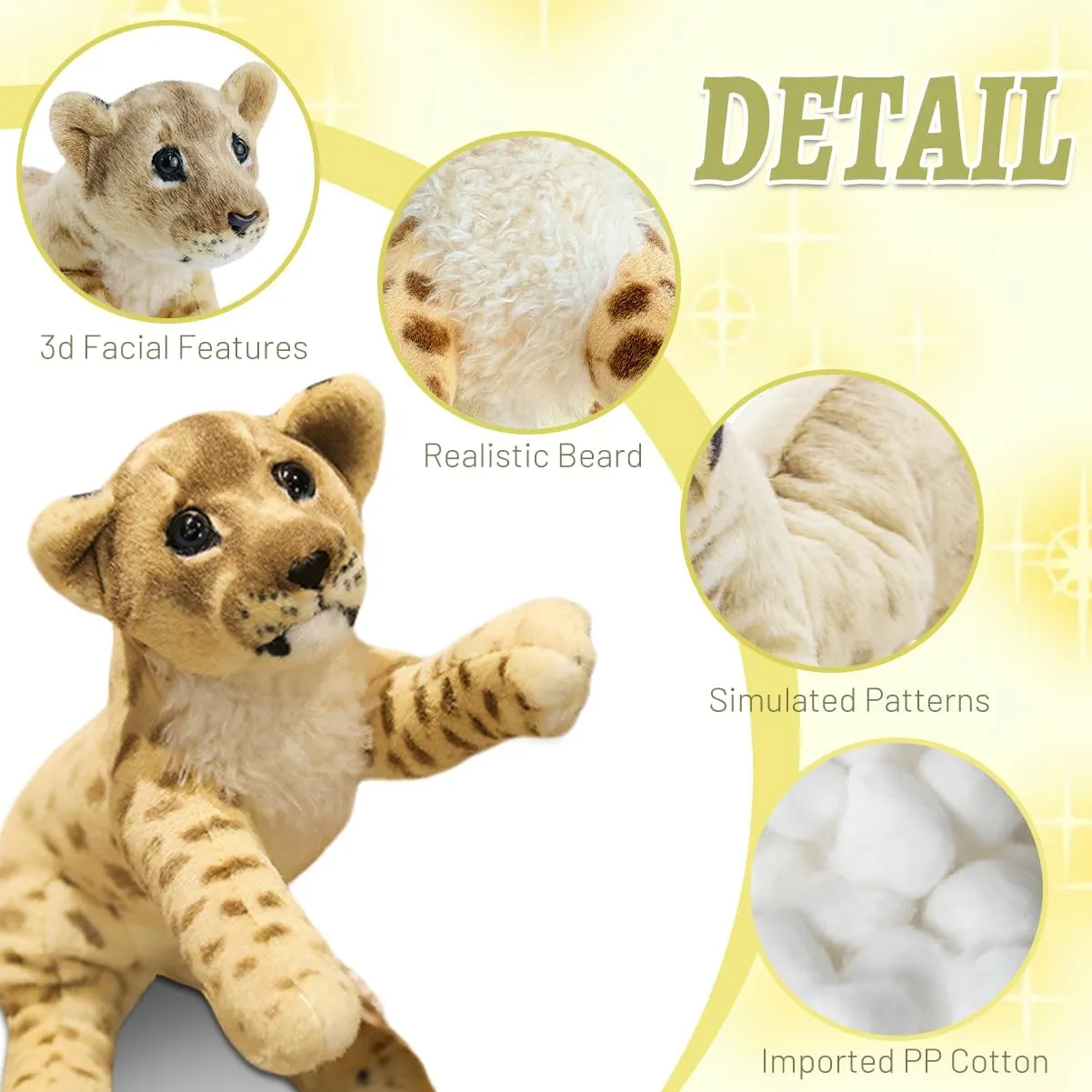 Plushies Birthday Gifts for Kids Boys Girls Lion Stuffed Animal 15.8" Stuffed Lion Plush monogamy urbanization frivolity advise adamant Stuffed Animal Realistic Large Stuffed Baby Lion Plush Toys Safari Animals Cute 