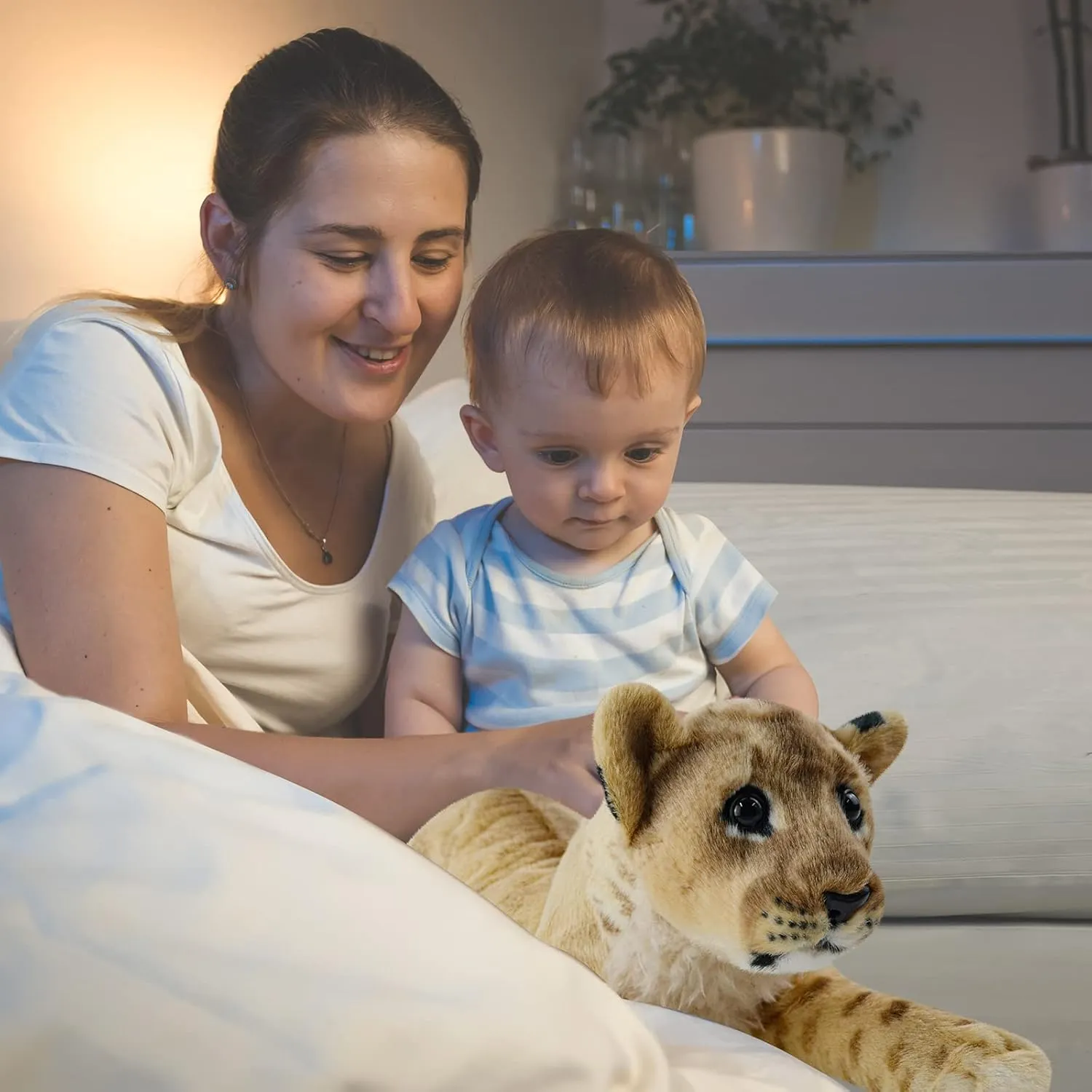 Plushies Birthday Gifts for Kids Boys Girls Lion Stuffed Animal 15.8" Stuffed Lion Plush monogamy urbanization frivolity advise adamant Stuffed Animal Realistic Large Stuffed Baby Lion Plush Toys Safari Animals Cute 