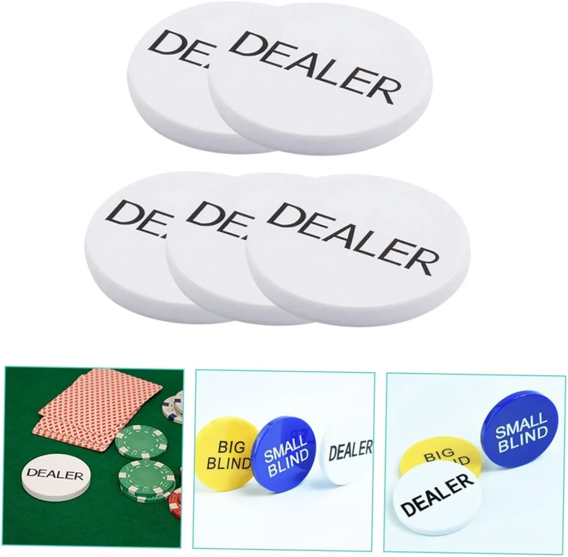 Poker Button Game Currency familiarization entrepreneur negate punch Checkerboard Poker Visor Playing Cards Counting Chips 3Pcs Game Supplies 