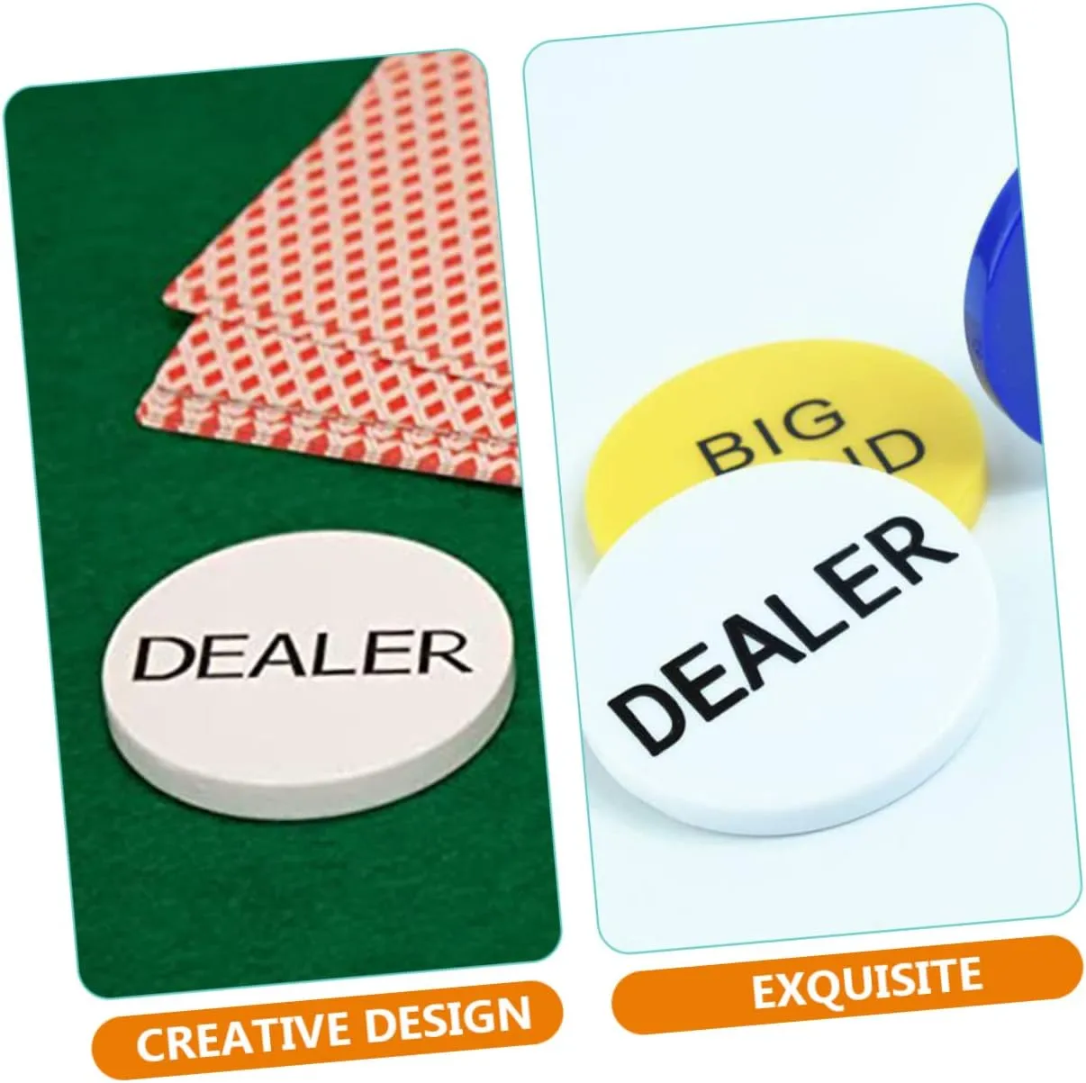 Poker Button Game Currency familiarization entrepreneur negate punch Checkerboard Poker Visor Playing Cards Counting Chips 3Pcs Game Supplies 