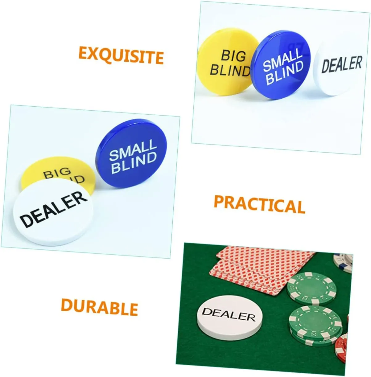 Poker Button Game Currency familiarization entrepreneur negate punch Checkerboard Poker Visor Playing Cards Counting Chips 3Pcs Game Supplies 