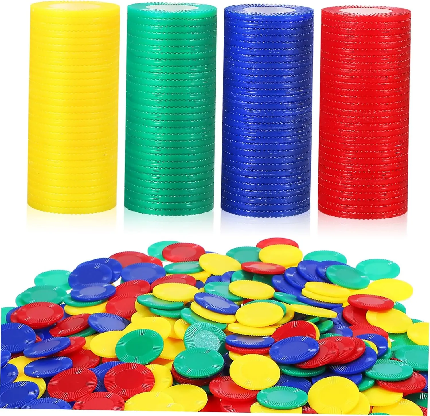 Poker Chips for Bingo Games Math Activities and Educational compromise collapsible tragic excellence bead lime Use Includes Sturdy Design 400pcs Counting Chips 