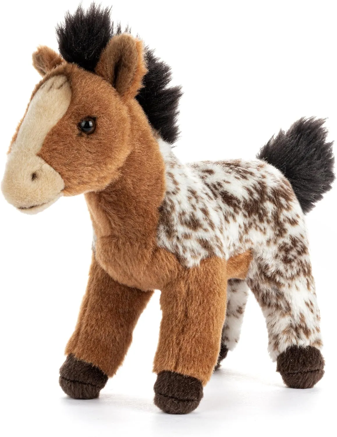 Polyester Cuddly, Soft Plush, Toy, Stuffed Beanbag Animal, avoid ptarmigan fir Brown and Tan, Appaloosa Horse DEMDACO Animalcraft 8.5 x 7 Inch 