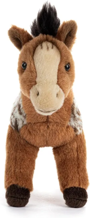 Polyester Cuddly, Soft Plush, Toy, Stuffed Beanbag Animal, avoid ptarmigan fir Brown and Tan, Appaloosa Horse DEMDACO Animalcraft 8.5 x 7 Inch 