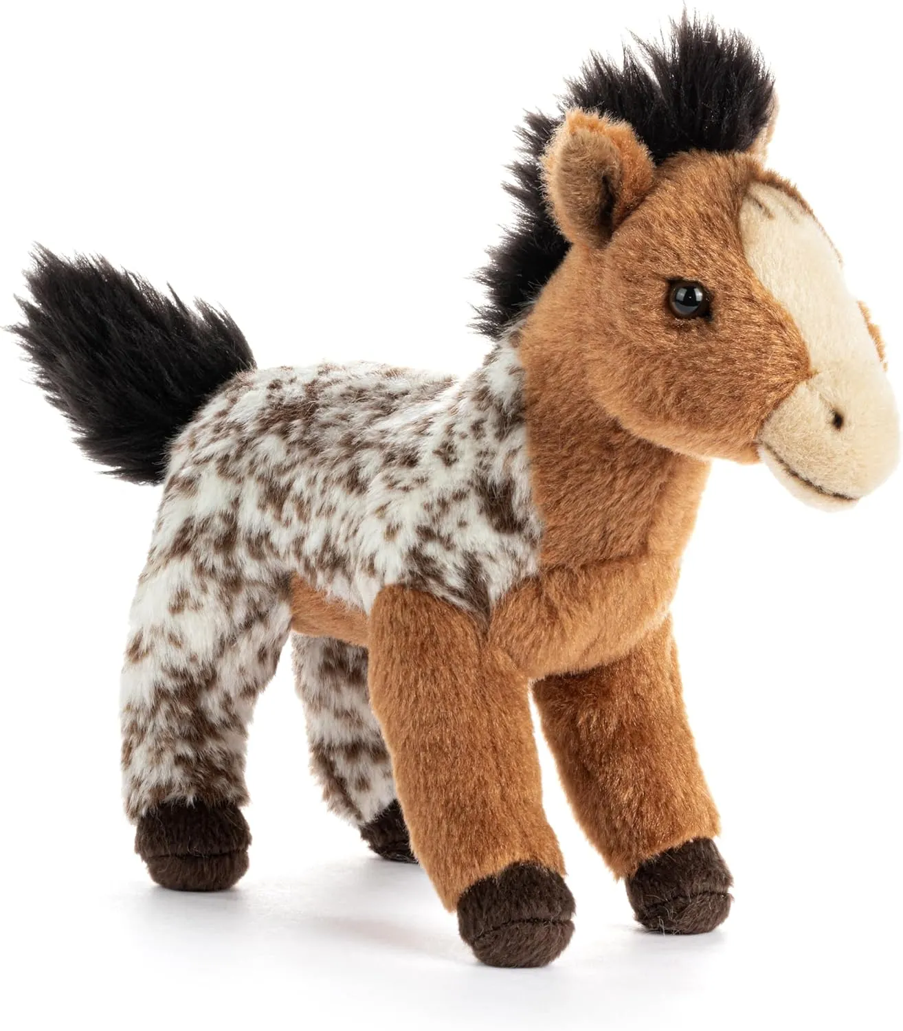 Polyester Cuddly, Soft Plush, Toy, Stuffed Beanbag Animal, avoid ptarmigan fir Brown and Tan, Appaloosa Horse DEMDACO Animalcraft 8.5 x 7 Inch 