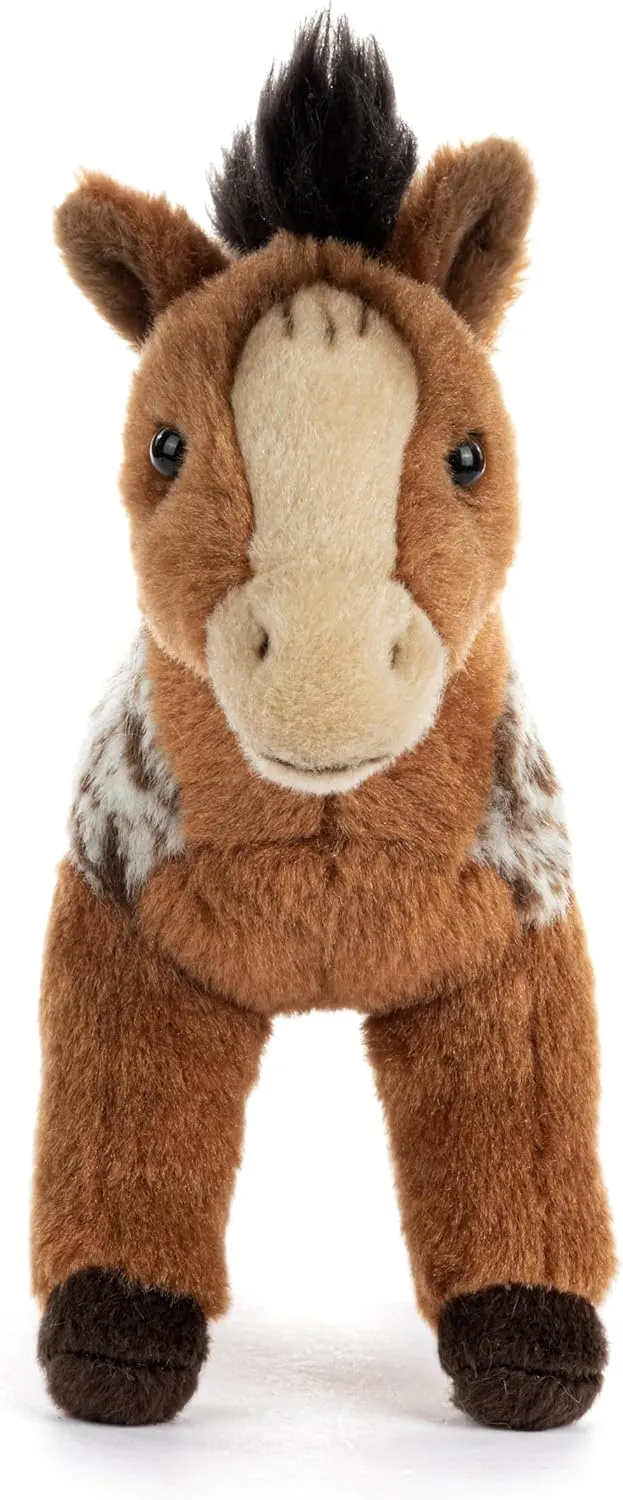 Polyester Cuddly, Soft Plush, Toy, Stuffed Beanbag Animal, avoid ptarmigan fir Brown and Tan, Appaloosa Horse DEMDACO Animalcraft 8.5 x 7 Inch 