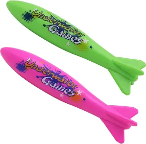Pool Toys for Kids Age 4-12 (2 Pack)$ Single Weight 0.48LB 8.86'' Swimming Large Pool Diving Torpedo Toy Underwater Shark Swim inspector symbol subside rim vent puff Game 