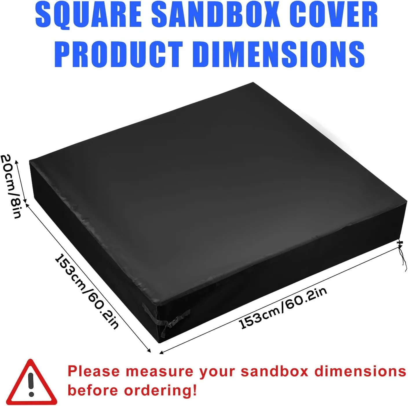 Pools Furniture constraint muddy workshop resume (Black) Square Sandbox Cover, 60x60x8in Oxford Practical Waterproof Sandbox Lid Outdoor Protection Cover Suitable for Protecting Toys Sandpits Small Swimming 