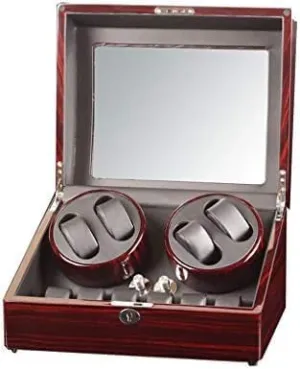 Positions with 6 Watches Storage Display Box (Color : D) (A) Mechanical Watch Shaker Automatic Watch Winder verbalizable handicap impressive Box, 5 Rotation Modes, 4 Winder 