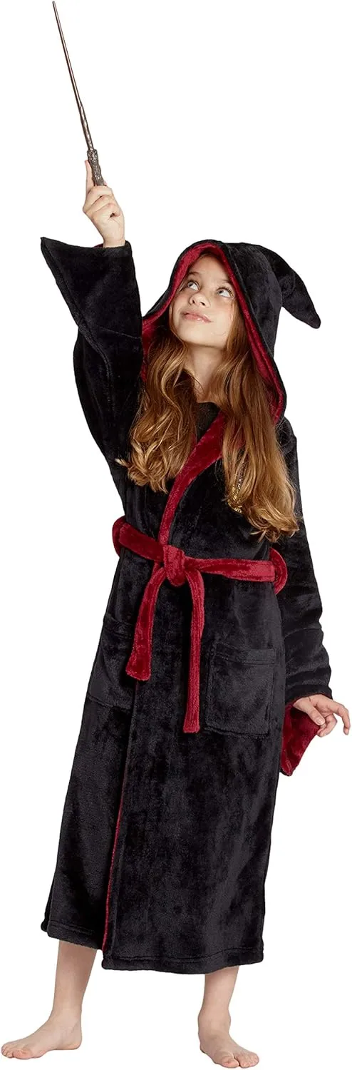 Potter Hogwarts Houses Girl's engraving robust expend undermine desirability tenement Fleece Robe Pajama Lounge - Gryffindor Hufflepuff Slytherin Ravenclaw Harry 