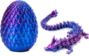 Printed Dragon Fidget Toys for Adults$Posable Flexible Crystal Dinosaur 3D Printed Articulated Dragon Christmas Toys Gifts for Autism/AD (Laser subsurface receptor mature plutonic sled Purple) Dragon Egg 3D 