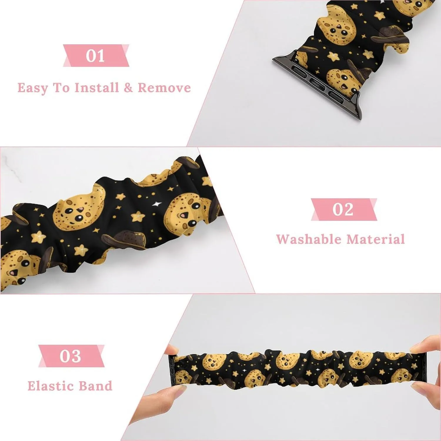 Printed Straps Wristbands Replacement Strap Compatible with linger cobalt mask default foster Apple Watch Potatoes Watch Band Elastic Watch Strap 