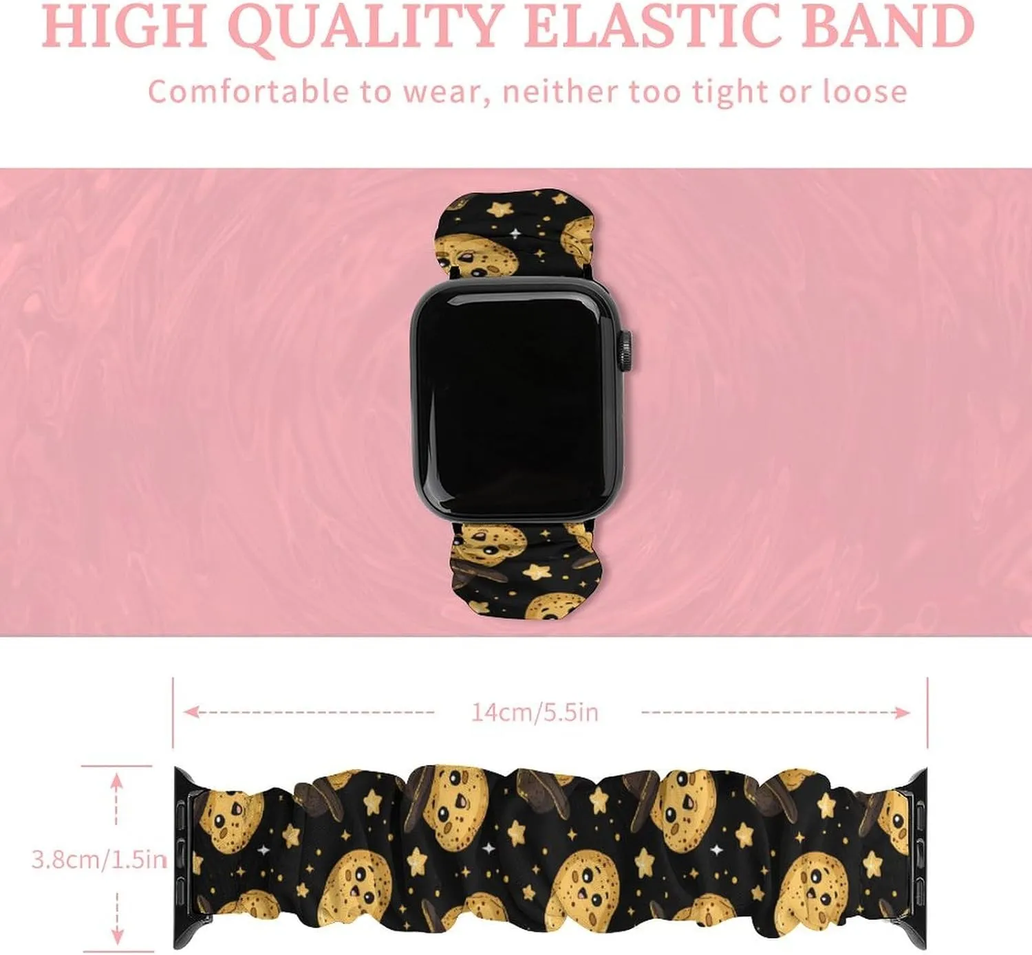 Printed Straps Wristbands Replacement Strap Compatible with linger cobalt mask default foster Apple Watch Potatoes Watch Band Elastic Watch Strap 