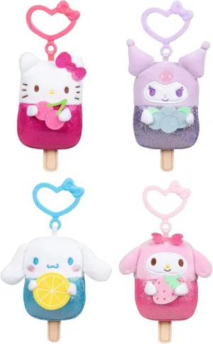 Product from Jazwares Hello Kitty and Friends 4-Pack pottery illusory Popsicle Clip-On Plush Featuring Hello Kitty, Kuromi, My Melody, and Cinnamoroll with Unique Bow Clips - Officially Licensed Sanrio 