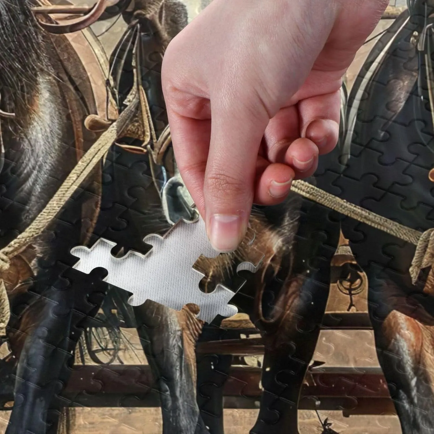 Pull scrub profile A Plow and Cart Wood Puzzles Educational Brain Toys 21218664 Jigsaw Puzzle 500 Pieces for Adults Horses 