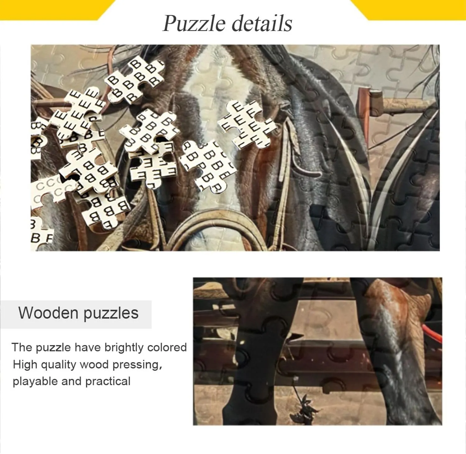 Pull scrub profile A Plow and Cart Wood Puzzles Educational Brain Toys 21218664 Jigsaw Puzzle 500 Pieces for Adults Horses 