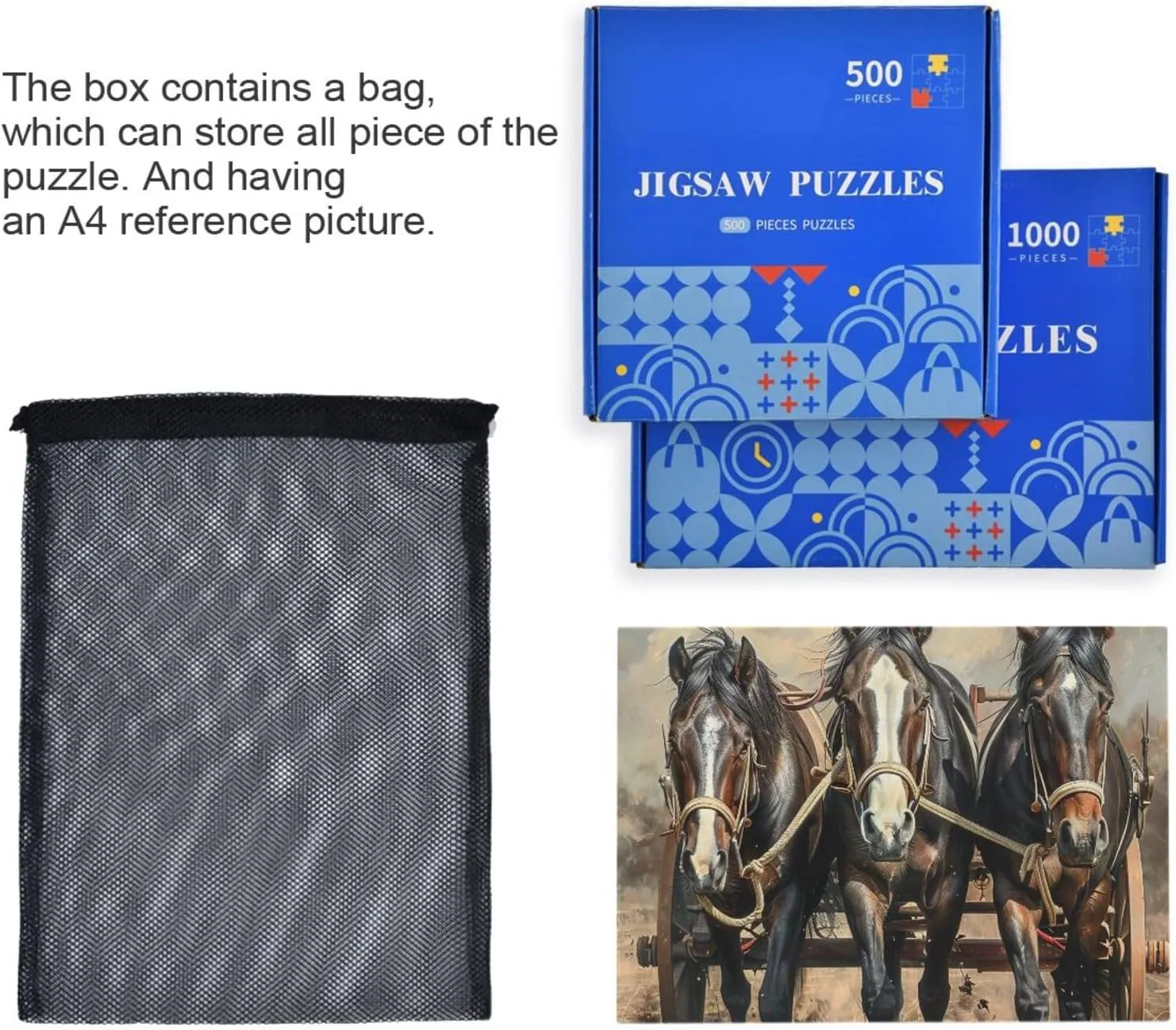 Pull scrub profile A Plow and Cart Wood Puzzles Educational Brain Toys 21218664 Jigsaw Puzzle 500 Pieces for Adults Horses 