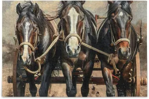 Pull scrub profile A Plow and Cart Wood Puzzles Educational Brain Toys 21218664 Jigsaw Puzzle 500 Pieces for Adults Horses 