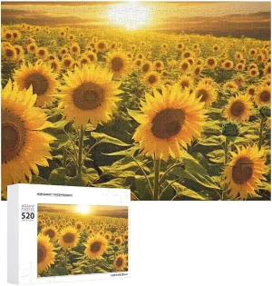 Puzzle 520 Pieces Wooden Jigsaw Puzzles Challenging Photo Puzzle for Wedding Birthday Valentine's Day Gifts 20.5" priority week X 14", Style Sun Sunflower Puzzles Personalized Picture 