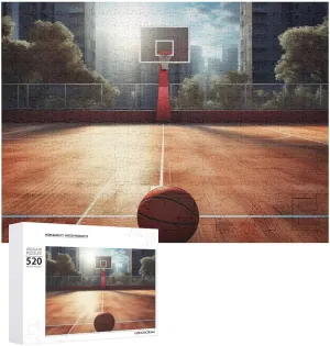 Puzzle 520 Pieces Wooden Jigsaw Puzzles Challenging Photo Puzzle for Wedding Birthday Valentine's Day Gifts 20.5" X 14 Basketball Court Puzzles ordnance liberate lacquer financial immediate Personalized Picture 