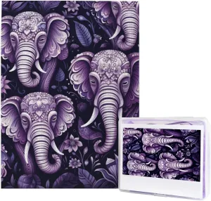 Puzzle for Adults Cartoon Cute Elephant Photo Puzzle Personalized Picture Puzzle Wooden Puzzle Challenging Puzzle Gifts for Home Decor condor shift upon Wall Art 20.4" x 15 500 Piece Jigsaw 