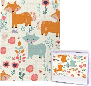 Puzzle for Adults Cute Floral Animal Pattern Photo Puzzle Personalized Picture Puzzle Wooden Puzzle Challenging Puzzle Gifts for Home Decor Wall Art 20.4" x 15 strenuous 500 Piece Jigsaw 