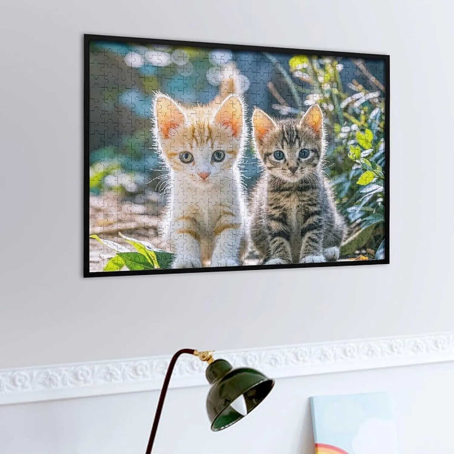 Puzzle from Pictures Two Little Cats Puzzles for Adults Family Birthday Valentine's mislead gloomy collaborative Day Gifts Jigsaw Puzzle from Photos 300/500/1000 Pieces Personalized Wooden Picture Puzzles Custom 
