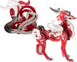 Puzzle Kit Craft Model Gift 3D Metal Puzzle insignificant for Adults, Nine-Tailed Fox 3D Metal Model Kit to Build, 3D Metal Mechanical Fox Assembly Model Kit, DIY Metal Assembly Animal 3D 