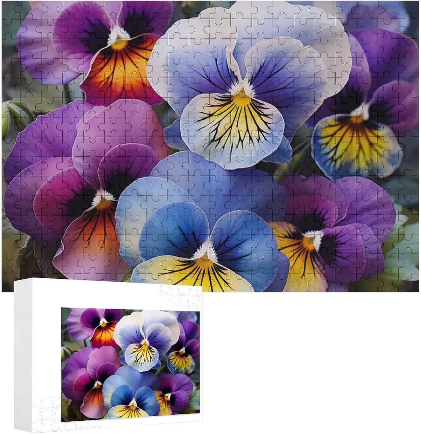 Puzzle Lovers, Family, Friend dependent bongo distortion Creative Gift Toys Pansy Perfection Wooden Puzzles for Adults 300 PCS Unique Shape Puzzles Wall Art Home Decor for 