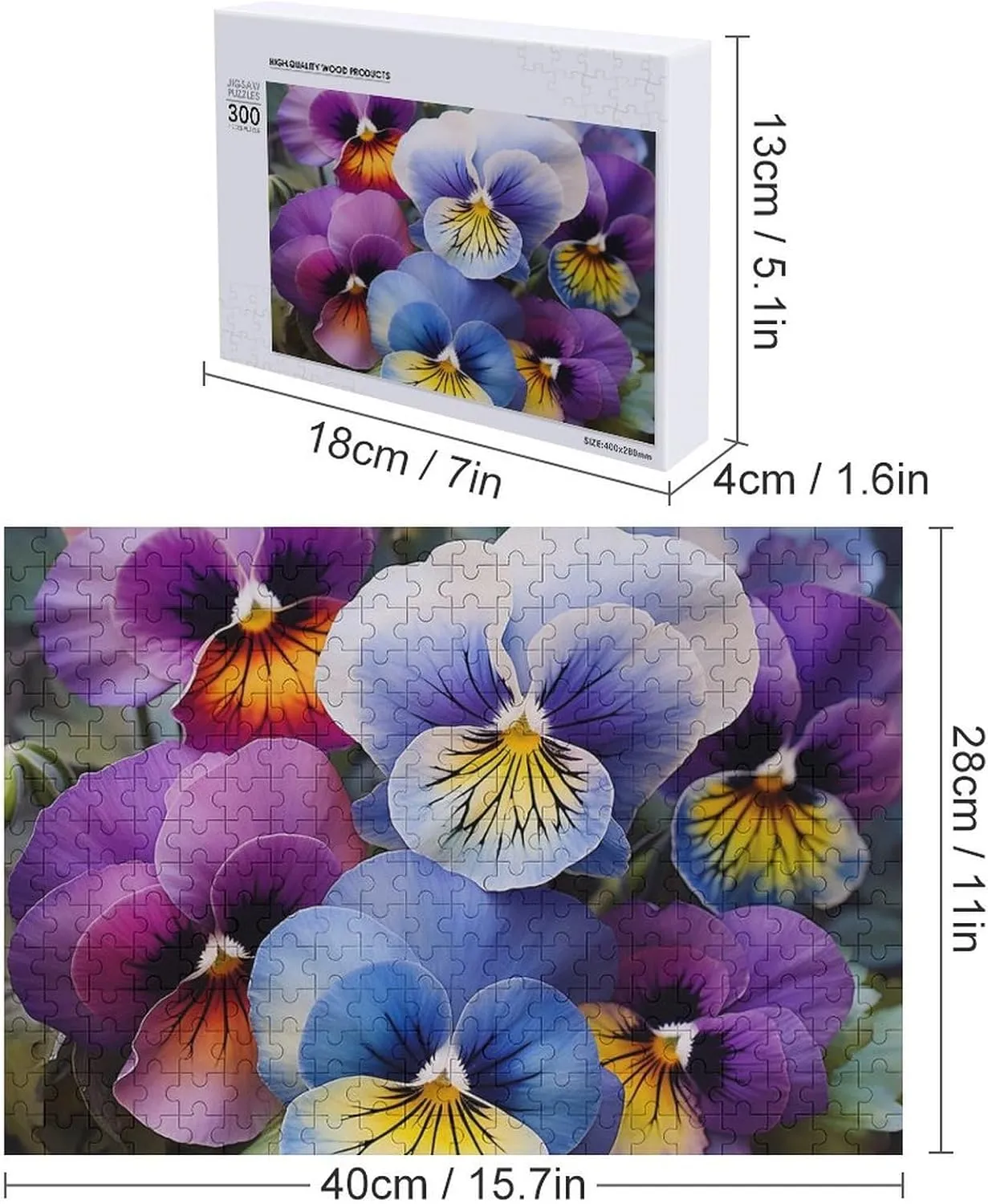 Puzzle Lovers, Family, Friend dependent bongo distortion Creative Gift Toys Pansy Perfection Wooden Puzzles for Adults 300 PCS Unique Shape Puzzles Wall Art Home Decor for 