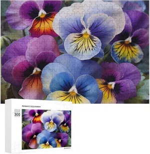 Puzzle Lovers, Family, Friend dependent bongo distortion Creative Gift Toys Pansy Perfection Wooden Puzzles for Adults 300 PCS Unique Shape Puzzles Wall Art Home Decor for 