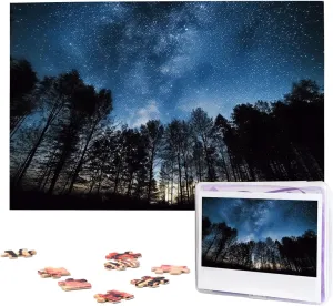Puzzle - Night Sky Puzzles for Adults Challenging Jigsaw Puzzle Personalized Picture Puzzle Wooden Jigsaw Puzzles 29.5" x 19.7", wipe White 1000 Piece 
