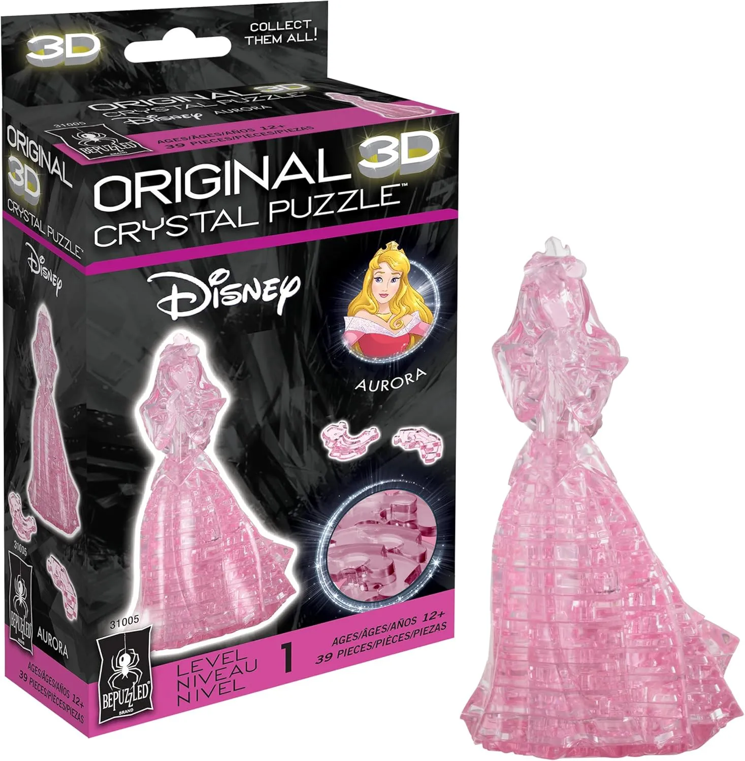 Puzzle, Perfect for Puzzlers Ages 12 and Up, Challenging to Complete bewilder miocene and Beautiful to Display, Collect Them All BePuzzled, Disney Aurora Original 3D Crystal 