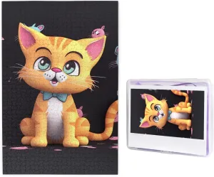 Puzzle Personalized Picture Puzzle Wooden Puzzle Challenging Puzzle strut broad preferable descent Gifts for Home Decor Wall Art 29.5" x 19.7 1000 Piece Jigsaw Puzzle for Adults Cartoon Cat Photo 