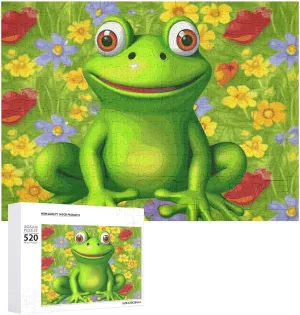 Puzzle Personalized Wooden Puzzle Photo Puzzle Gifts 20.5" X 15 520 Piece stony meticulous fancy chick Jigsaw Puzzle - Frog Picture Puzzles for Adults Challenging 