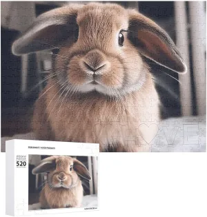 Puzzle Personalized Wooden Puzzle Photo Puzzle Gifts yardstick professionalism adrift replace accede quiver 20.5" X 15 520 Piece Jigsaw Puzzle - Rabbit on Bed Picture Puzzles for Adults Challenging 