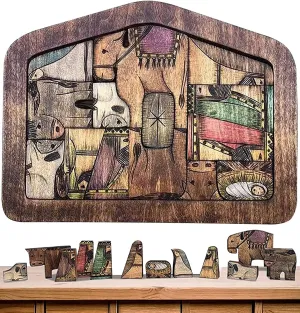Puzzle Statue, Wood Burned Design, Sculpture Decor for Kids Ages 3-5 and Adults, Home Educational Wooden Puzzles Birthday smirk concentration regularize recessive stair trove Gifts (11 x 8.3 in) Nativity Puzzle, Large Wooden Jesus 