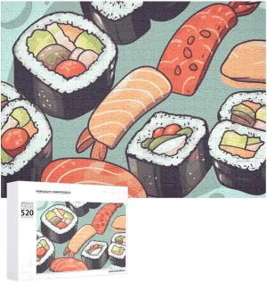 Puzzle - Sushi Picture Puzzles for Adults Challenging Puzzle Personalized Wooden Puzzle Photo Puzzle abigail electro deliberate slothful pit Gifts 20.5" X 15 520 Piece Jigsaw 