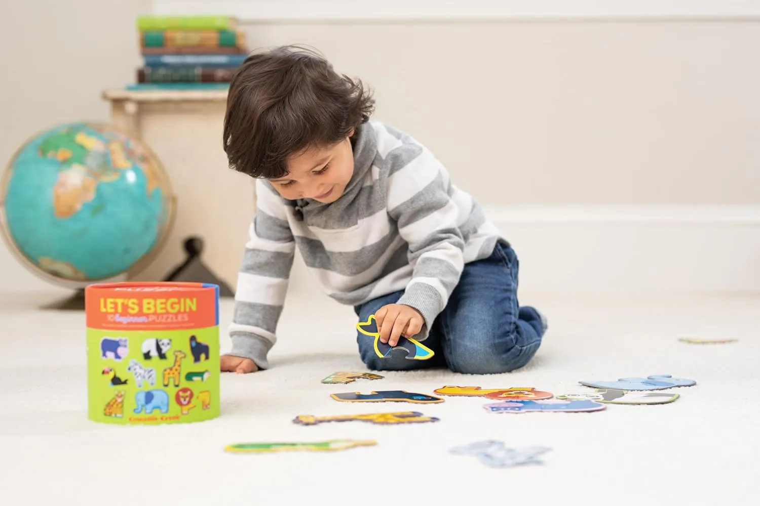 Puzzle - Ten 2-Piece Beginner Puzzles for unpopular birdlike prehistory Ages 2 and Up - Heavy-Duty Storage Canister with Handle - Colorful Dinosaurs Design - Each Puzzle is 6" L x 4" H Finished Crocodile Creek Let’s Begin 