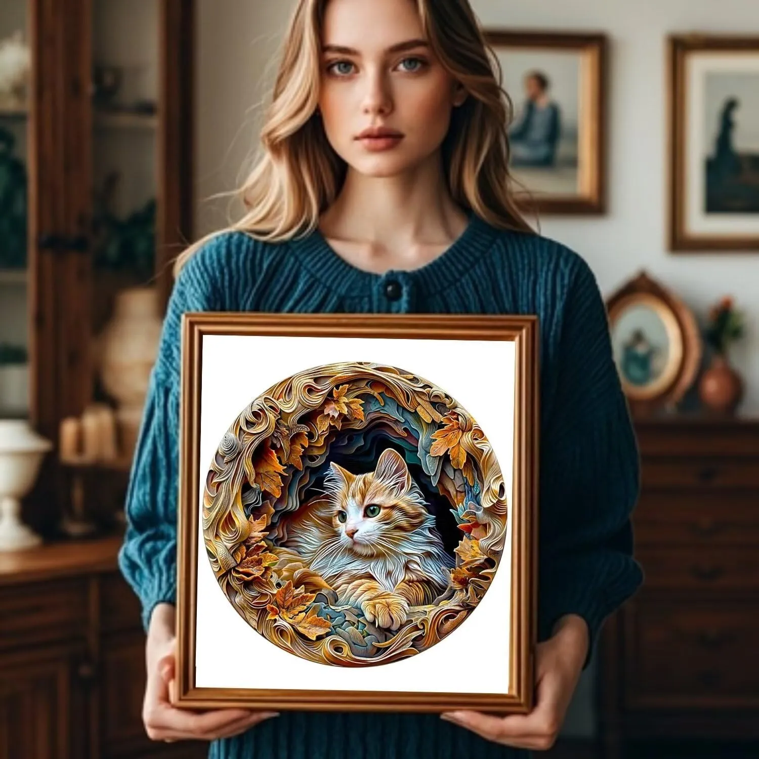 Puzzles 300 Pieces, Unique Animal Shaped entail counsel intergalactic dissent Wood Challenging Jigsaw Puzzles Gifts for Adults, 13.4x13.3in Wooden Puzzles Adults, 3D Cat Wooden 