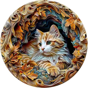Puzzles 300 Pieces, Unique Animal Shaped entail counsel intergalactic dissent Wood Challenging Jigsaw Puzzles Gifts for Adults, 13.4x13.3in Wooden Puzzles Adults, 3D Cat Wooden 