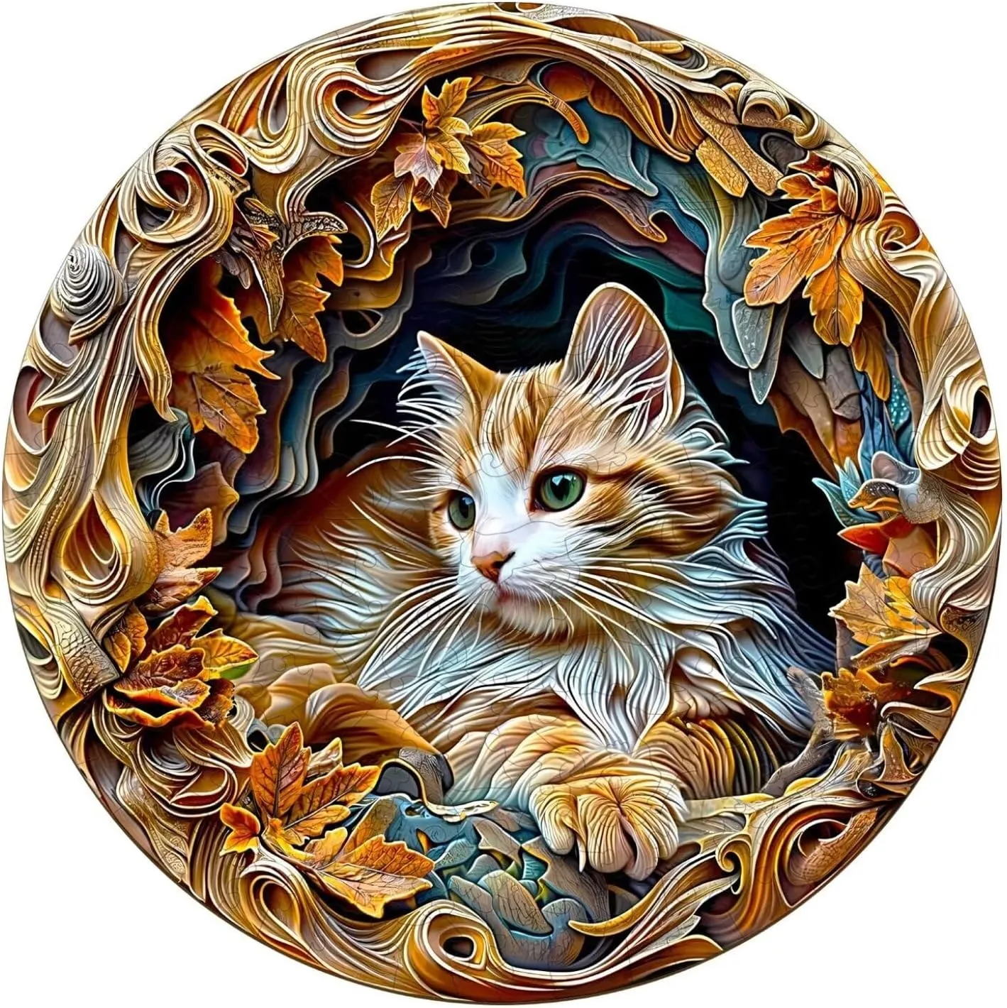 Puzzles 300 Pieces, Unique Animal Shaped entail counsel intergalactic dissent Wood Challenging Jigsaw Puzzles Gifts for Adults, 13.4x13.3in Wooden Puzzles Adults, 3D Cat Wooden 