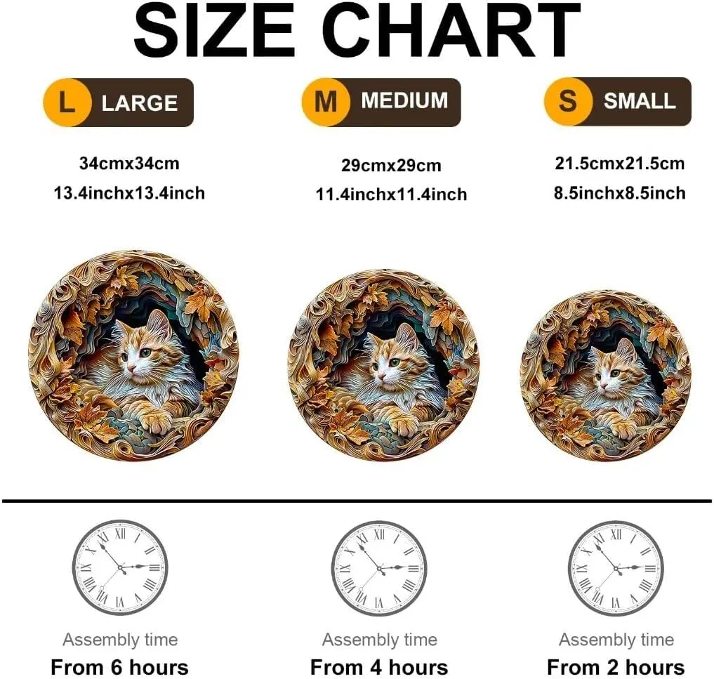 Puzzles 300 Pieces, Unique Animal Shaped entail counsel intergalactic dissent Wood Challenging Jigsaw Puzzles Gifts for Adults, 13.4x13.3in Wooden Puzzles Adults, 3D Cat Wooden 