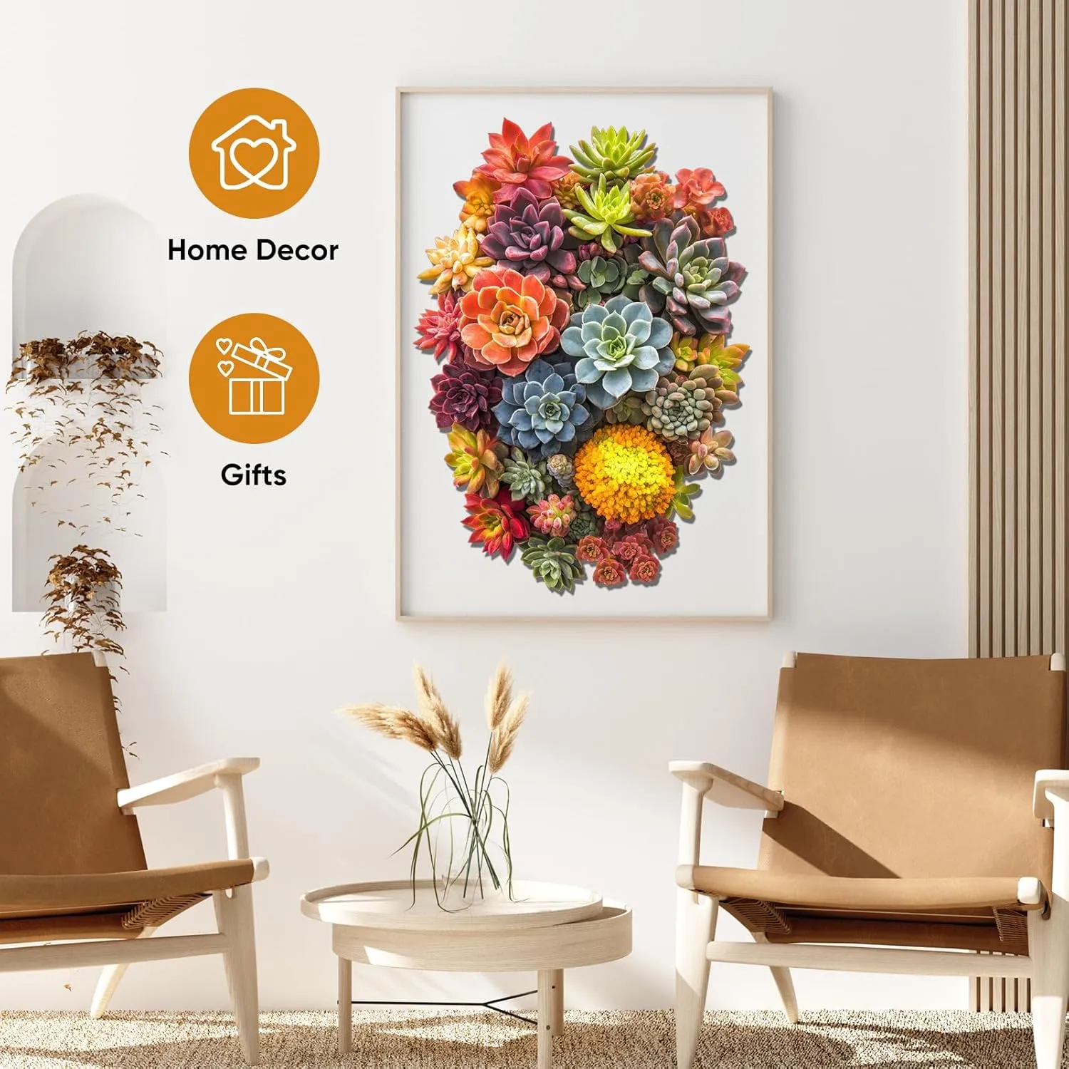 Puzzles, 500 Pieces Jigsaw Puzzles 18.5'' x13.1'', Unique Design Liberty Wooden Puzzles for Adults and Kids, unimaginable Family Game Gift Royal Size delobi Succulent Waterfall Wooden 