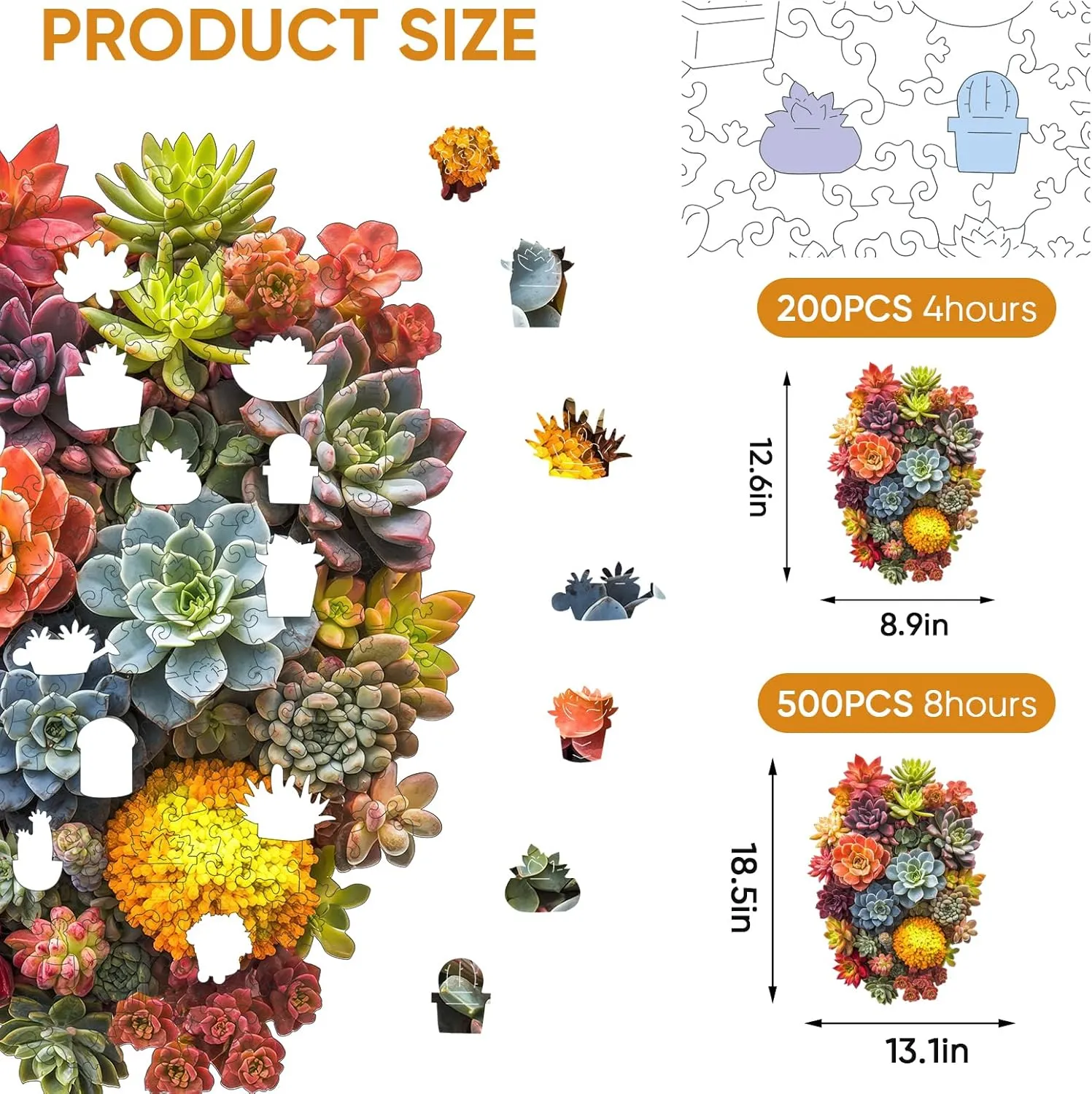 Puzzles, 500 Pieces Jigsaw Puzzles 18.5'' x13.1'', Unique Design Liberty Wooden Puzzles for Adults and Kids, unimaginable Family Game Gift Royal Size delobi Succulent Waterfall Wooden 