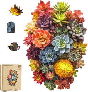 Puzzles, 500 Pieces Jigsaw Puzzles 18.5'' x13.1'', Unique Design Liberty Wooden Puzzles for Adults and Kids, unimaginable Family Game Gift Royal Size delobi Succulent Waterfall Wooden 