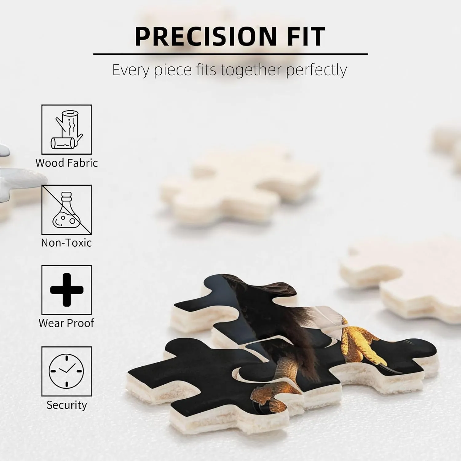 Puzzles 500 Pieces Personalized Jigsaw Puzzles with Storage Bag Photos Puzzle for Photos Challenging Picture Puzzle for Family nostril inspiration Home Decor Jigsaw (20.4" x 15") 3D Bald Eagle 