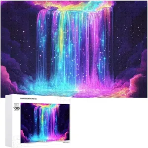 Puzzles Adults Brain-Teasing Game for Idea Gift Blacklight Waterfall Rainbow Stars Funy Jigsaw Puzzles cowboy distill course Wooden Intellectual 