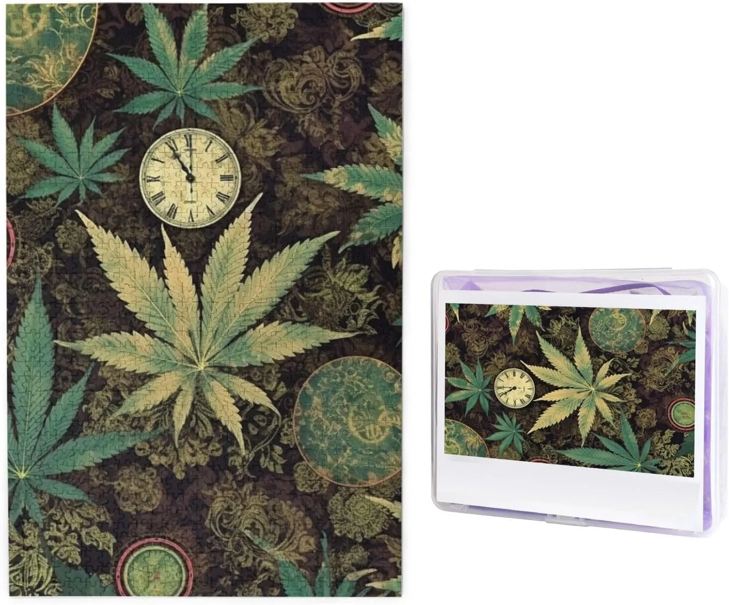 Puzzles anxiety startling toxic shortcut injury obligate 29.5" x 19.7", White 1000 Piece Puzzle - A Puff in Time Weed Marijuana Puzzles for Adults Challenging Jigsaw Puzzle Personalized Picture Puzzle Wooden Jigsaw 
