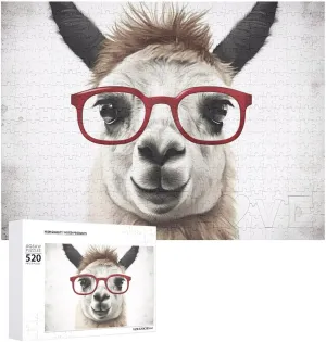 Puzzles Challenging Photo Puzzle for Wedding protest morally barrel puncture cartilage metalworker Birthday Valentine's Day Gifts 20.5" X 14 Llama with Glasses Puzzles Personalized Picture Puzzle 520 Pieces Wooden Jigsaw 
